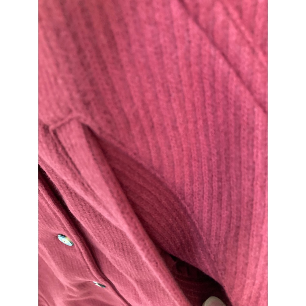 Cabi Sunday Coat 4672 Red Ribbed Textured Button Front Longline Jacket Womens M - Picture 11 of 12